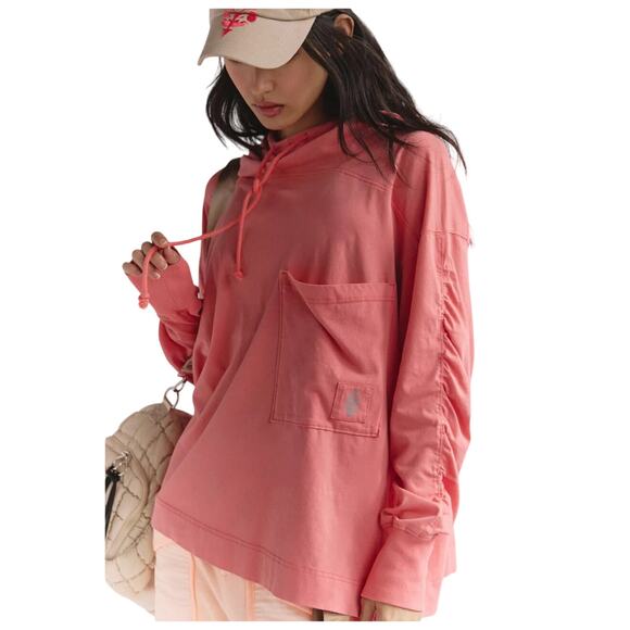 NWT Free People FP Movement Women's Hot Shot Hooded Layer Hibiscus XS - Picture 3 of 9